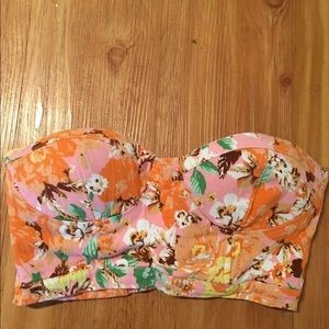 Floral bandeau crop‎ top